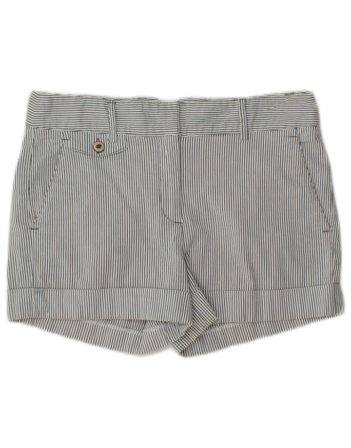 Zara Chino Shorts til kvinder Small W27 White Pinstripe