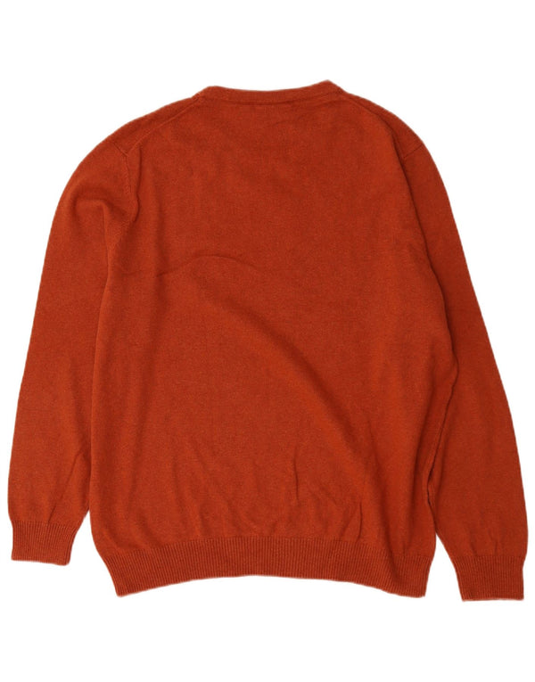 Lyle & Scott Herre Boat Neck Jumper Sweater 2XL Orange Bomuld