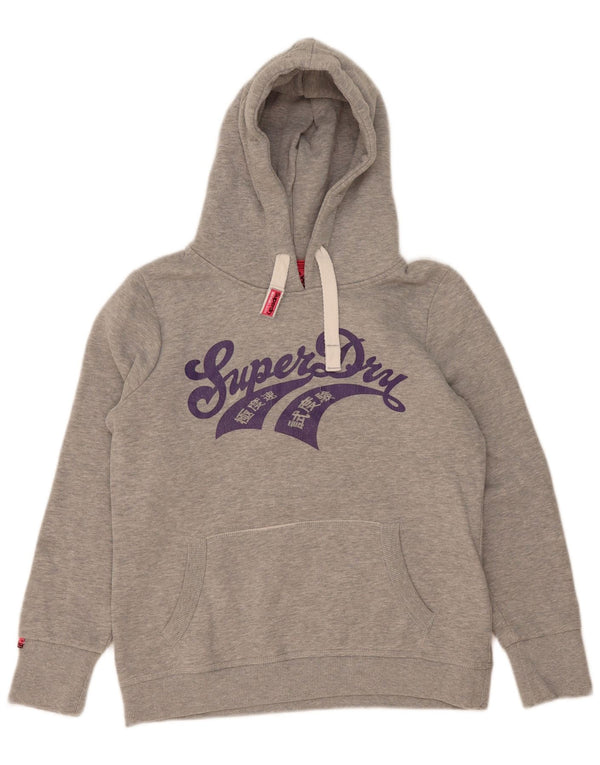 Superdry grafisk hættetrøje til kvinder UK 18 XL Grå bomuld