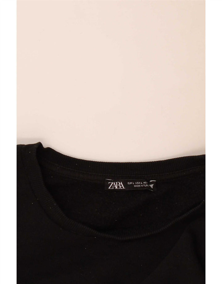 Zara Dame Top Langærmet UK 14 Large Sort