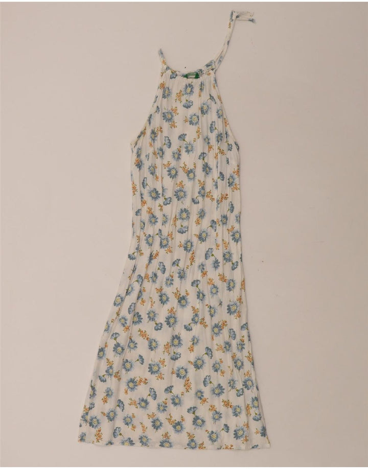 BENETTON Dame Grimekjole UK 8 Small White Floral