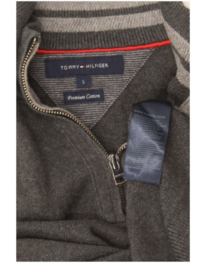 Tommy Hilfiger Herre lynlås-hals sweater lille grå bomuld