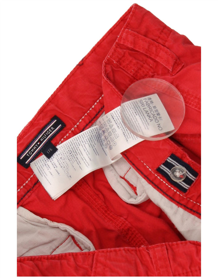 Tommy Hilfiger Boys Cargo Shorts 15-16 år W32 Rød Bomuld