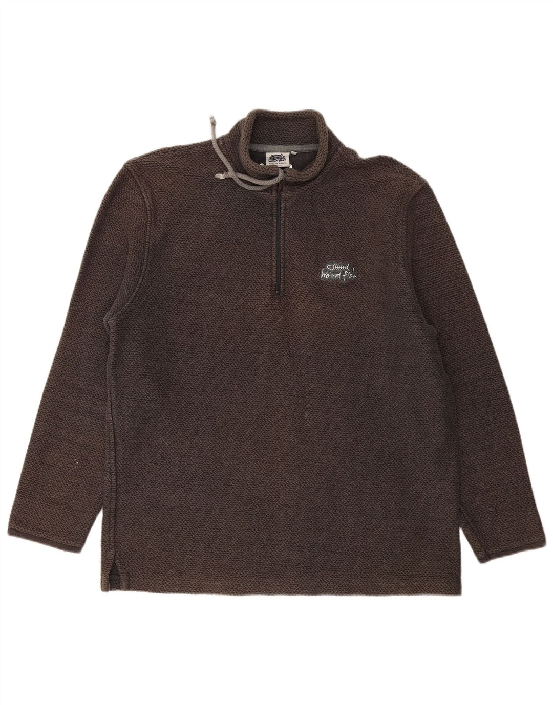 Weird Fish Herre Zip Neck Sweatshirt Jumper XL Grå Bomuld