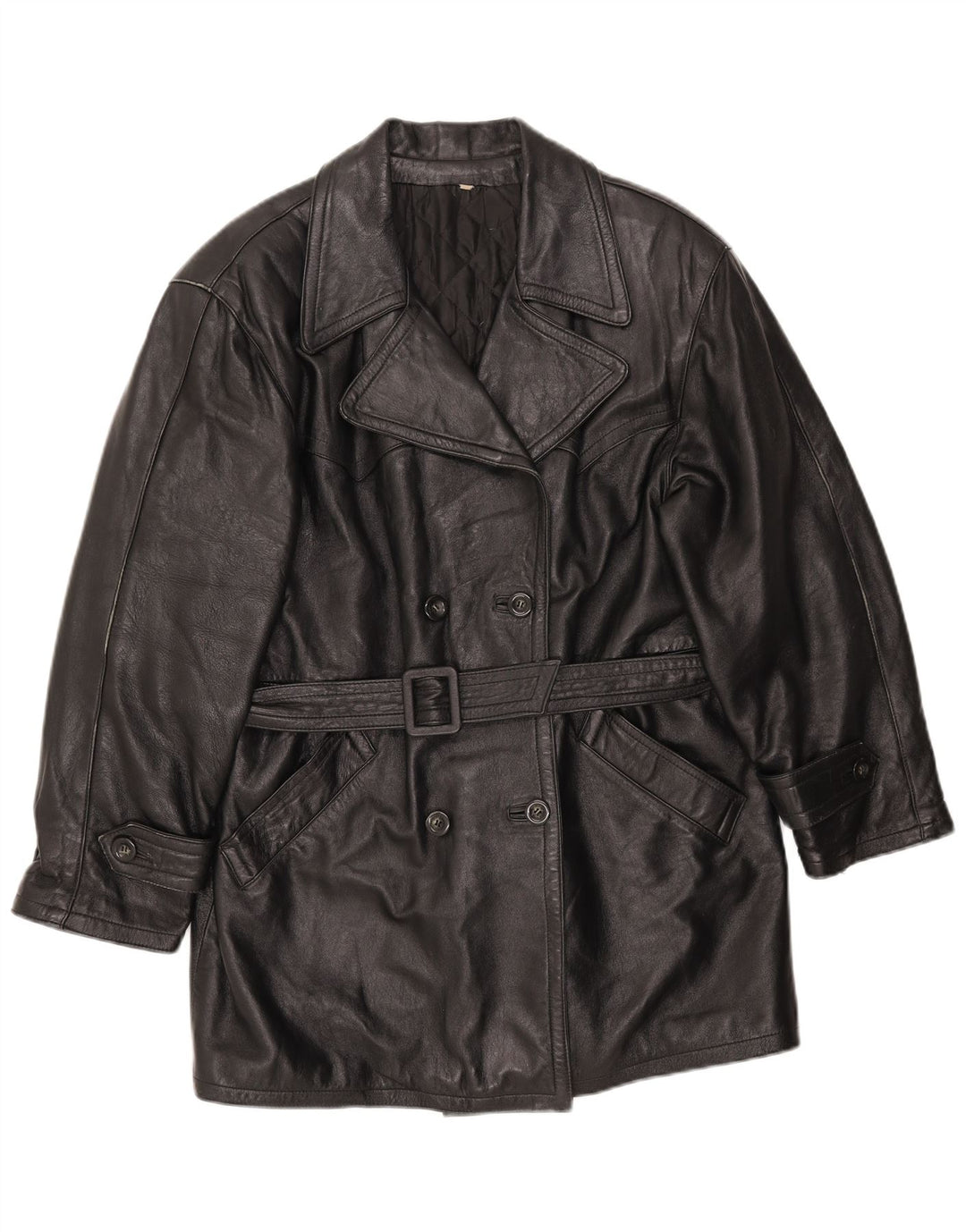 LAVORAZIONE ARTIGIANA Damefrakke UK 12 Medium Sort Læder