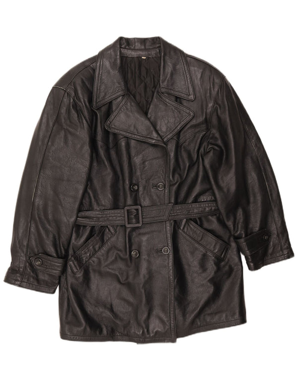 LAVORAZIONE ARTIGIANA Damefrakke UK 12 Medium Sort Læder