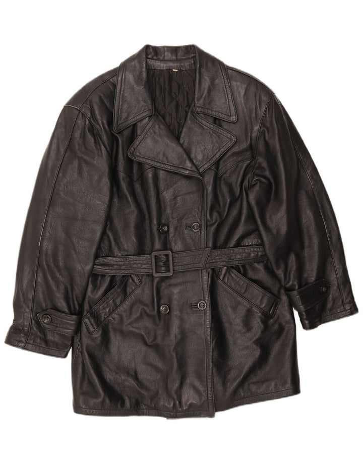 LAVORAZIONE ARTIGIANA Damefrakke UK 12 Medium Sort Læder