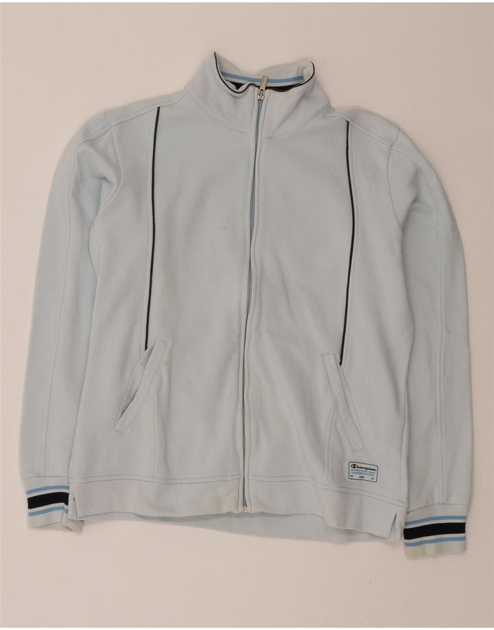 CHAMPION Womens Tracksuit Top Jacket UK 14 Medium Blue Cotton Vintage Champion and Second-Hand Champion from Messina Hembry 