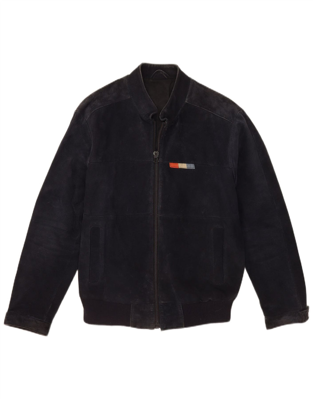 VINTAGE herre ruskind bomberjakke IT 50 Stor marineblå læder