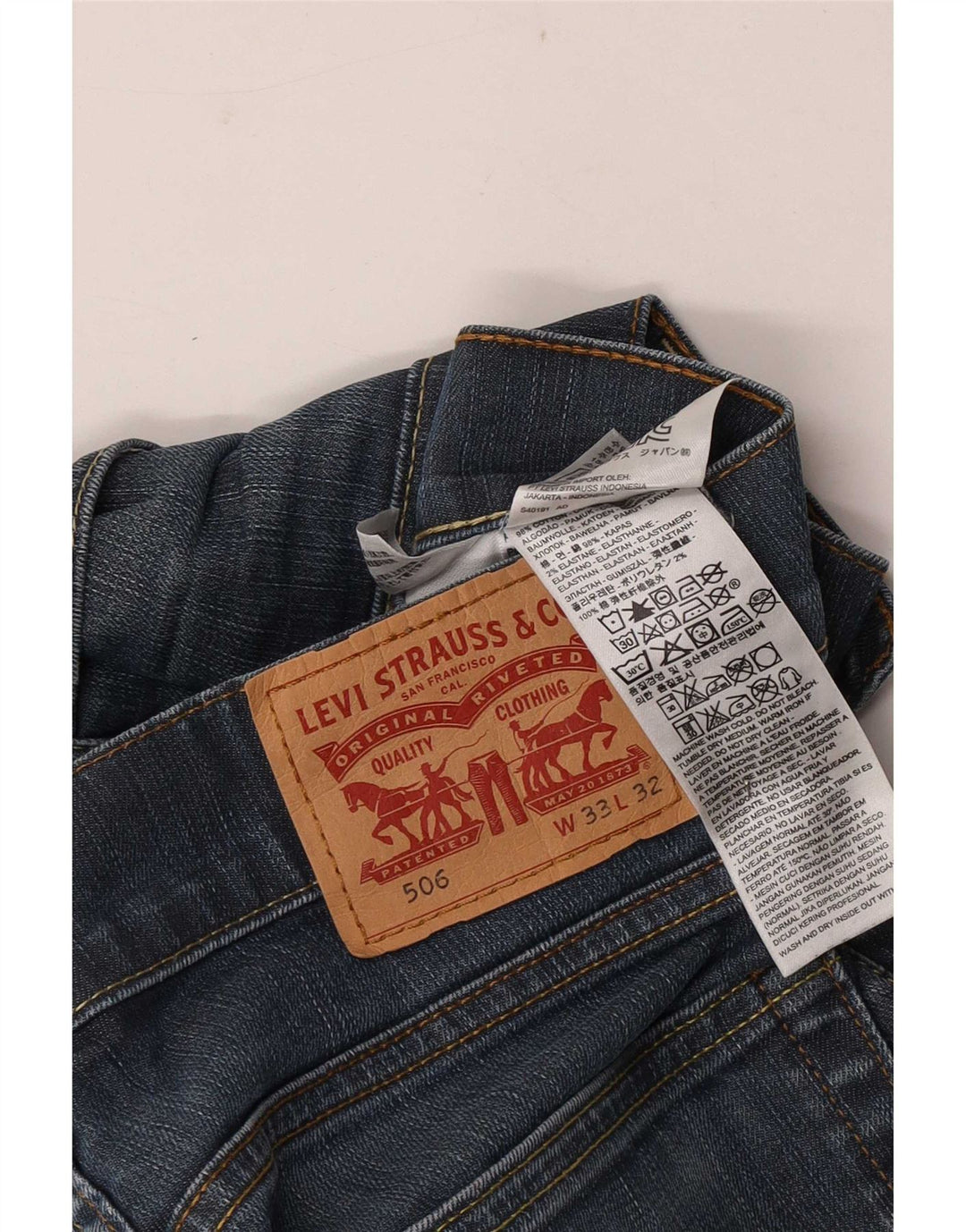 Levi's Herre 506 Straight Jeans W33 L32 Blå Bomuld
