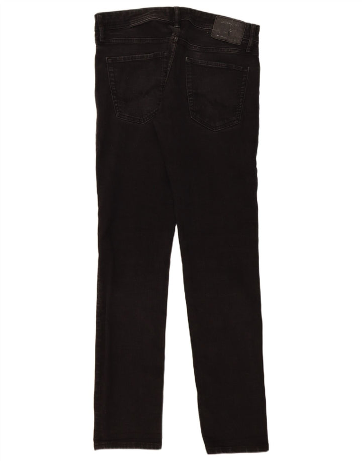 JACK & JONES Mens GLENN Slim Jeans W32 L34 Black Cotton