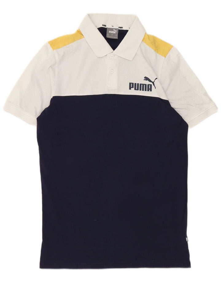 Puma Polo Shirt til mænd Lille hvid Colourblock Bomuld