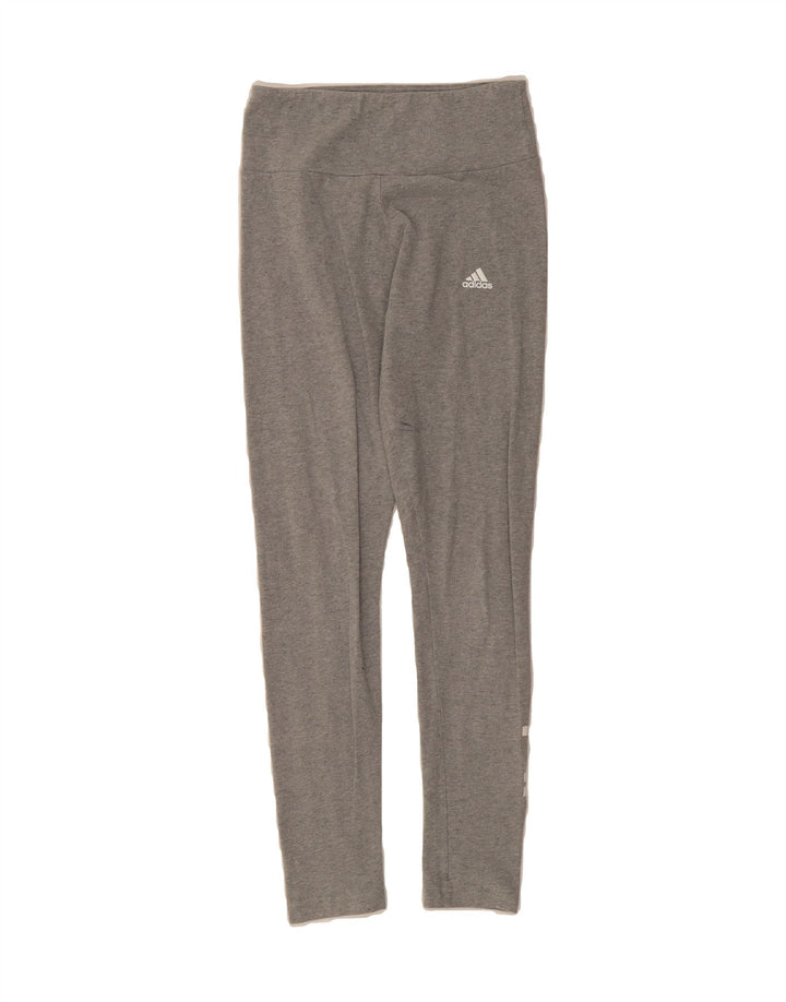 ADIDAS Womens Graphic Leggings UK 8/10 Small  Grey Vintage Adidas and Second-Hand Adidas from Messina Hembry 