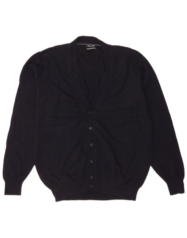 Massimo Dutti Herre Cardigan Sweater XL Marineblå Uld