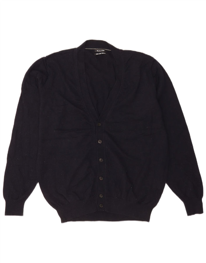 Massimo Dutti Herre Cardigan Sweater XL Marineblå Uld