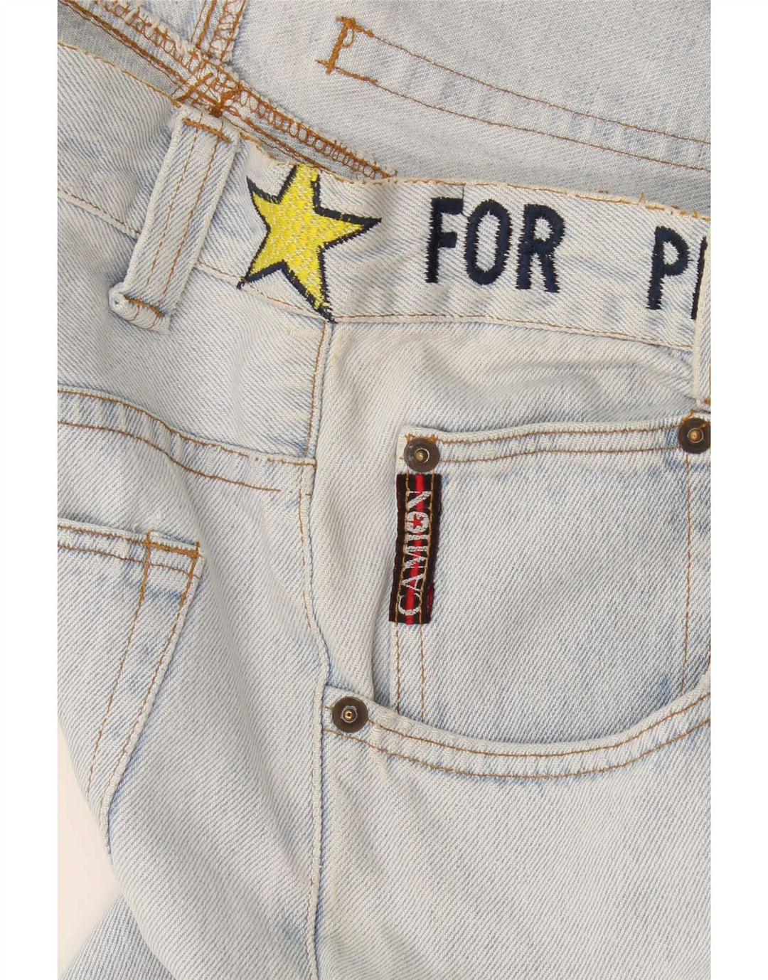 Vintage kvinders grafiske tilspidsede jeans W32 L32 blå