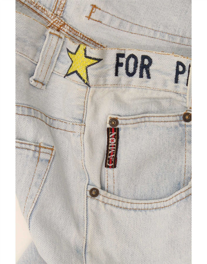 Vintage kvinders grafiske tilspidsede jeans W32 L32 blå