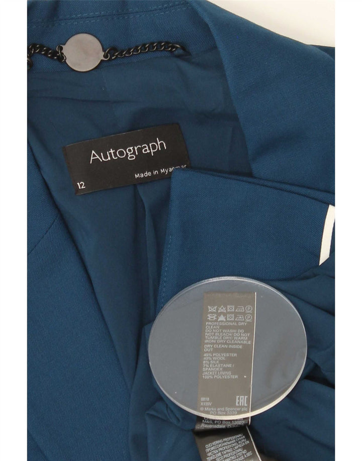 Marks & Spencer Dame Autograph 1 Knap Blazer Jacket UK 12 Medium Blue