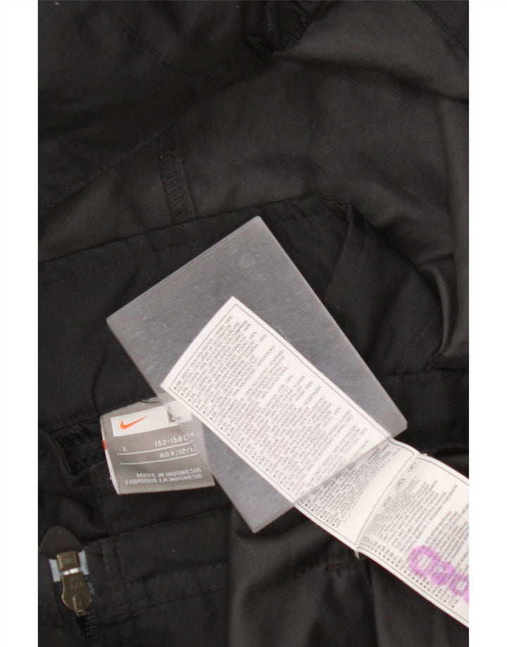 NIKE Regnjakke med hætte til drenge 12-13 år Stor sort Colourblock Polyester