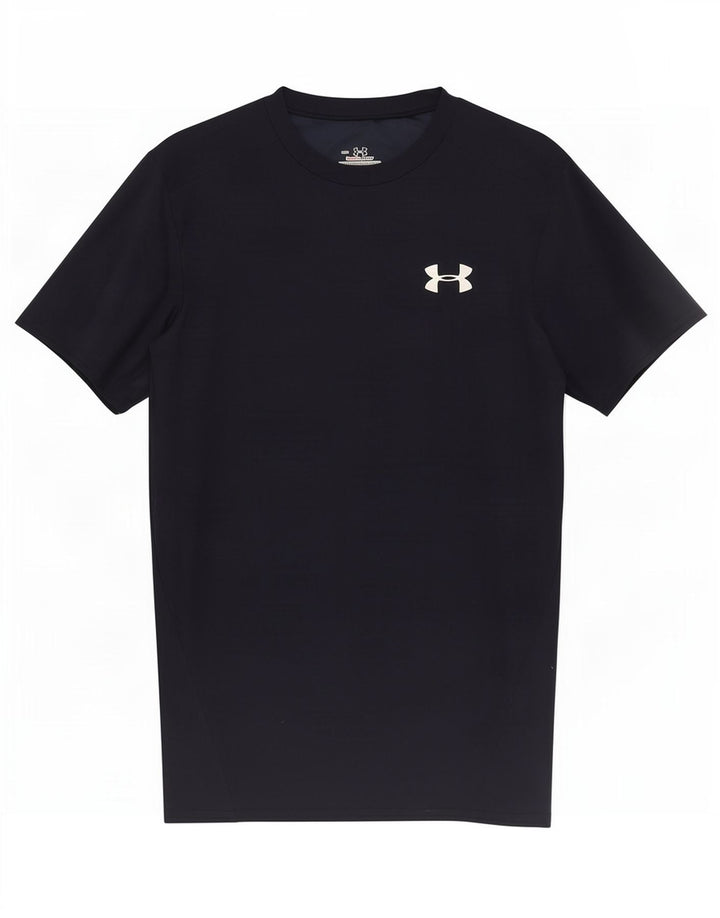 Under Armour Herre Heat Gear T-Shirt Top Medium Navy Blue Polyester
