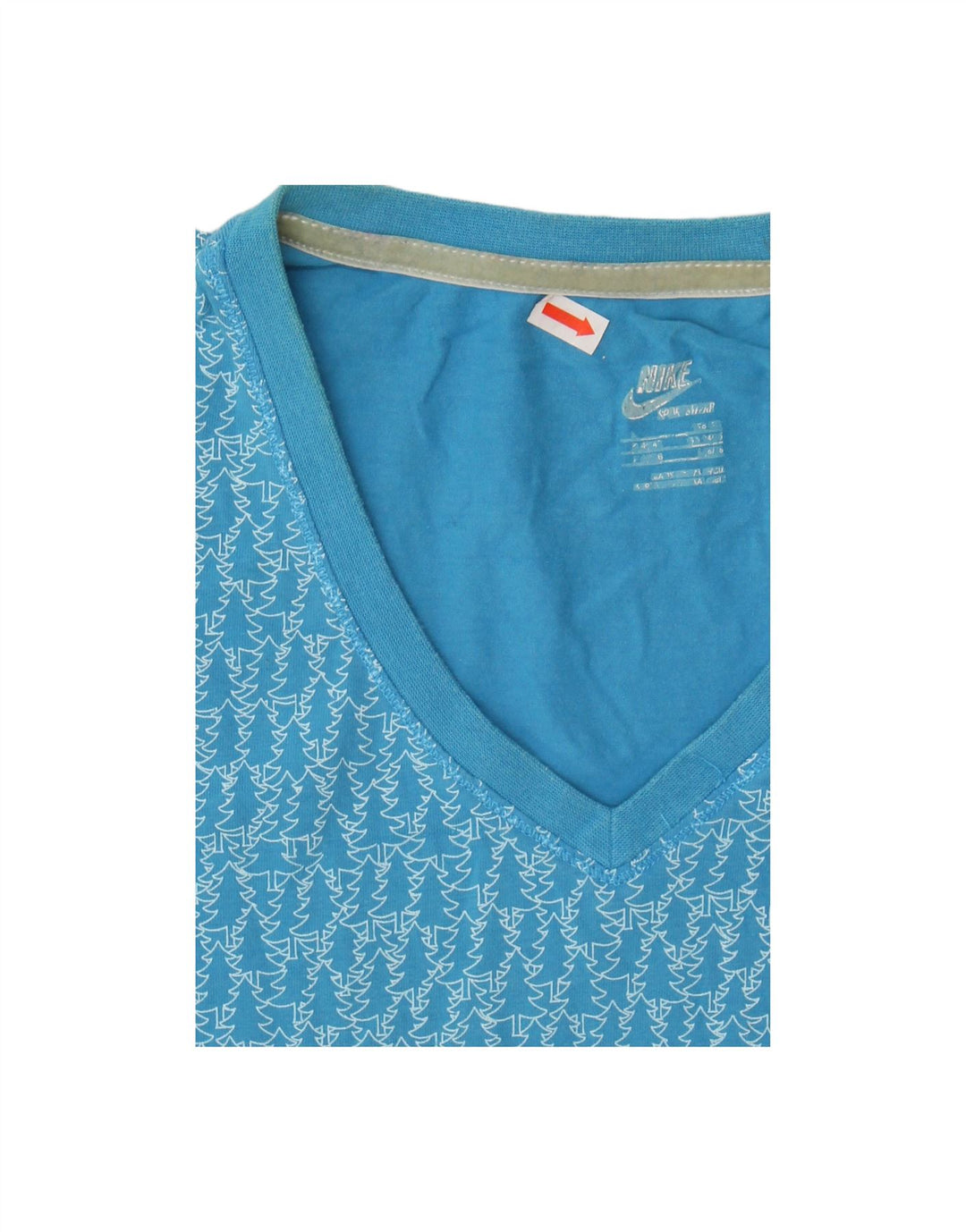 NIKE Womens Graphic T-Shirt Top UK 10 Small Blue Cotton