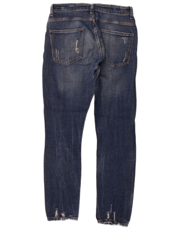 ZARA Herre Distressed Slim Jeans EU 40 Medium W31 L30 Blå Bomuld