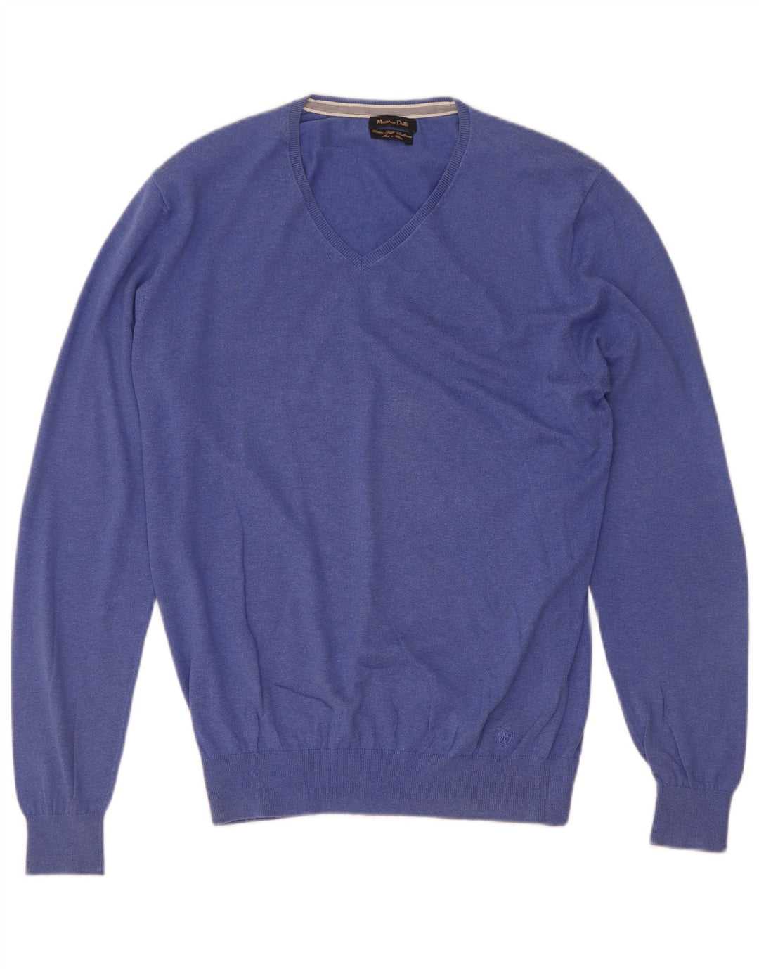Massimo Dutti Herre V-hals sweater Medium Blå Bomuld