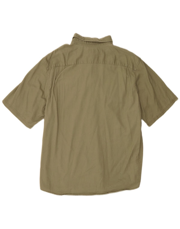 Wrangler Kortærmet Herreskjorte XL Khaki Bomuld