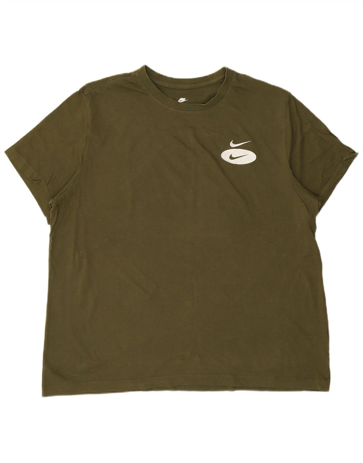 NIKE T-shirt top til mænd 2XL Khaki Bomuld