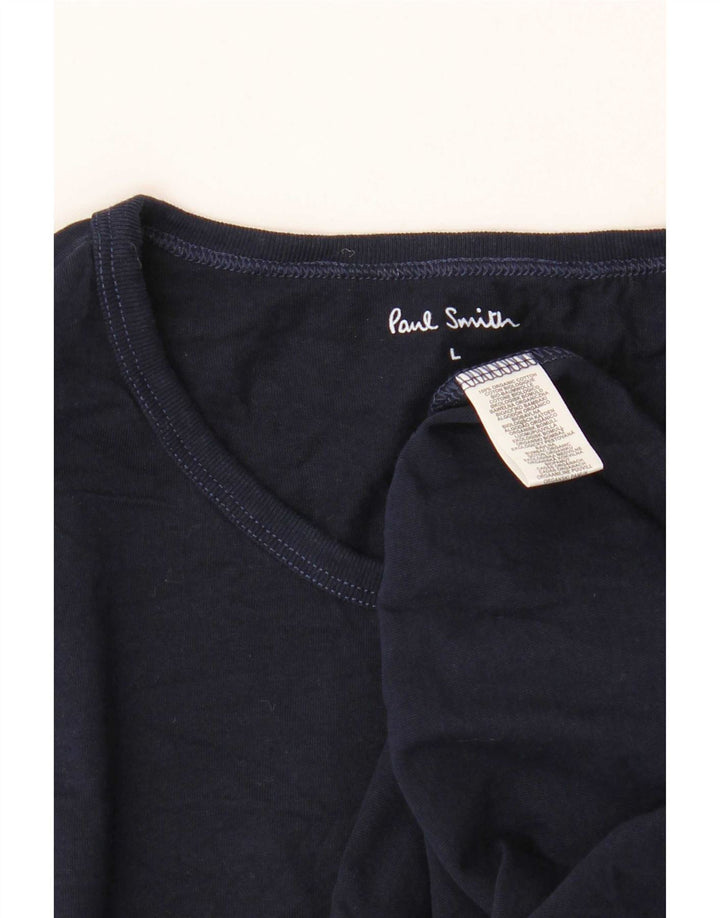 Paul Smith Herre T-shirt Top Stor marineblå bomuld