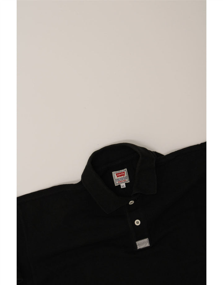 LEVI'S Mens Polo Shirt XL Black Cotton Vintage Levi's and Second-Hand Levi's from Messina Hembry 
