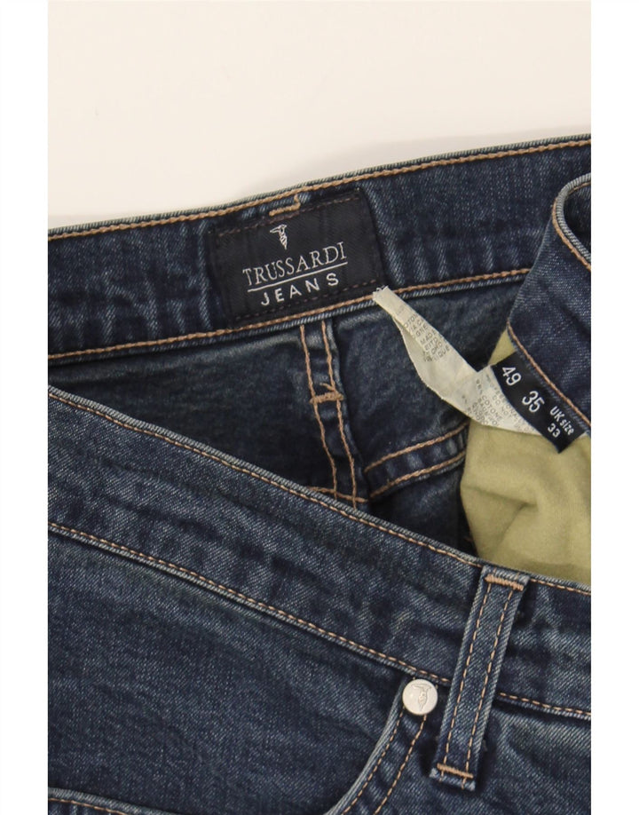 TRUSSARDI Womens Straight Jeans W33 L30 Navy Blue Cotton Vintage Trussardi and Second-Hand Trussardi from Messina Hembry 