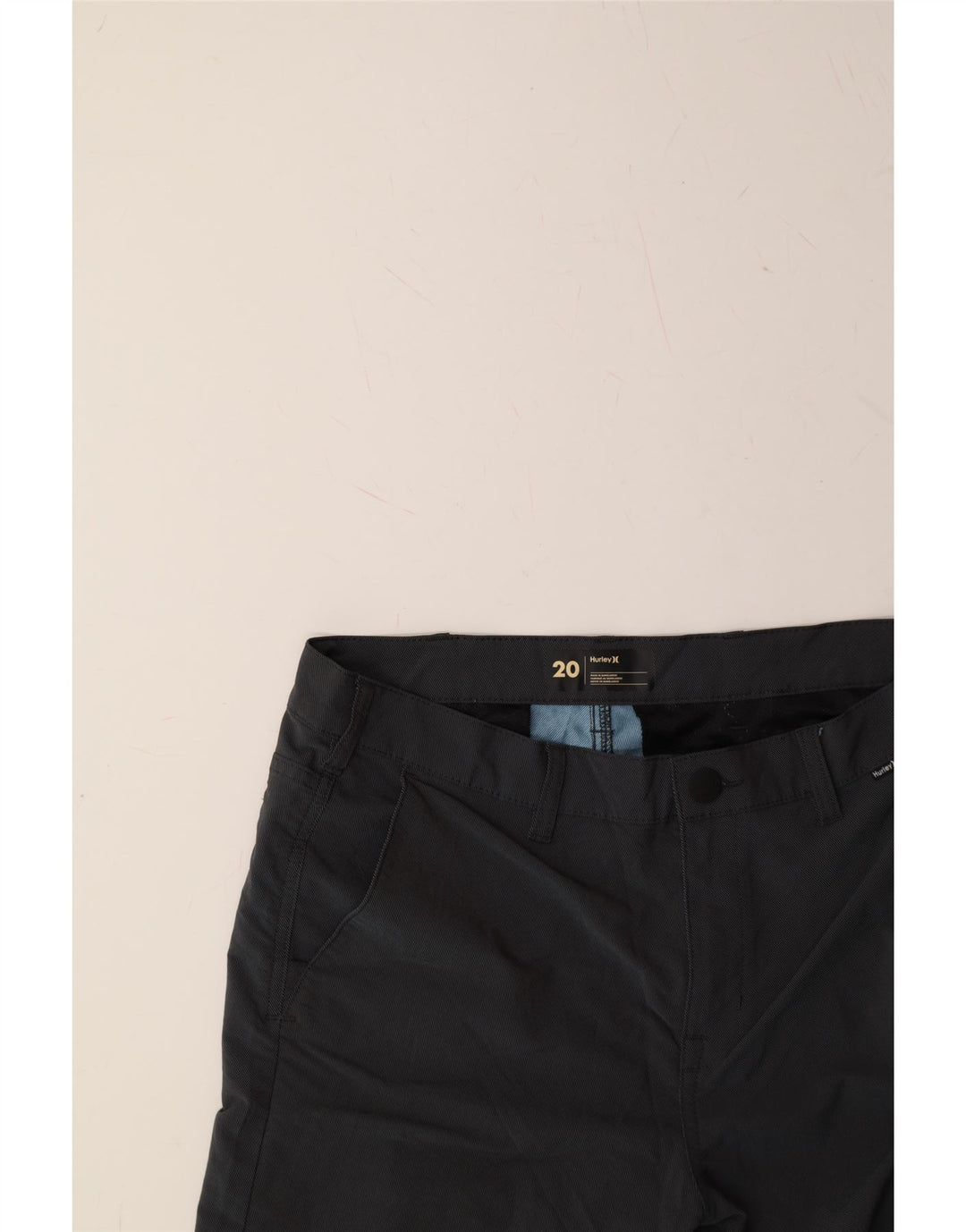HURLEY Boys Chino Shorts 15-16 Years W32 Black Nylon Vintage Hurley and Second-Hand Hurley from Messina Hembry 