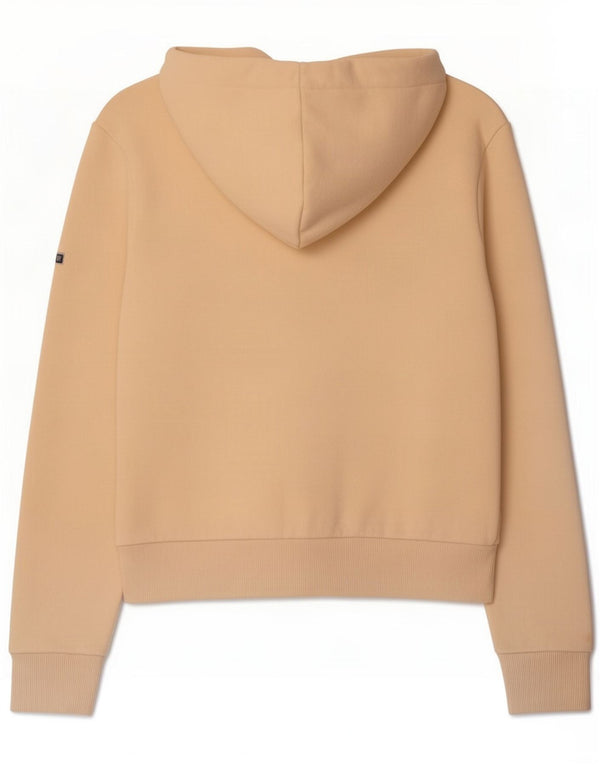 Superdry Womens Graphic Hoodie Jumper UK 8 Small Beige Cotton