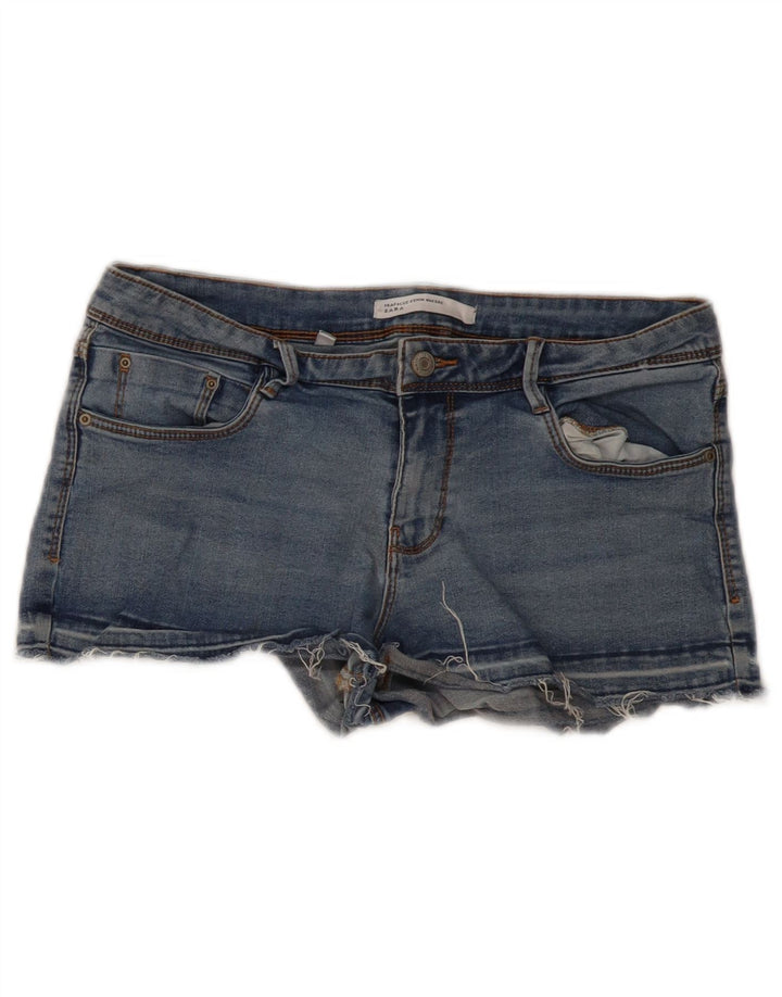 Zara Dame Denim Hot Pants EU 42 Large W32 Blue