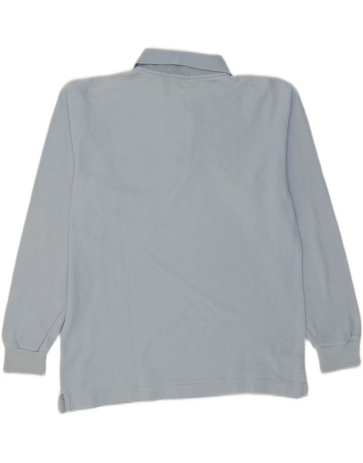FILA Mens Long Sleeve Polo Shirt IT 48 Medium Blue Cotton Vintage Fila and Second-Hand Fila from Messina Hembry 