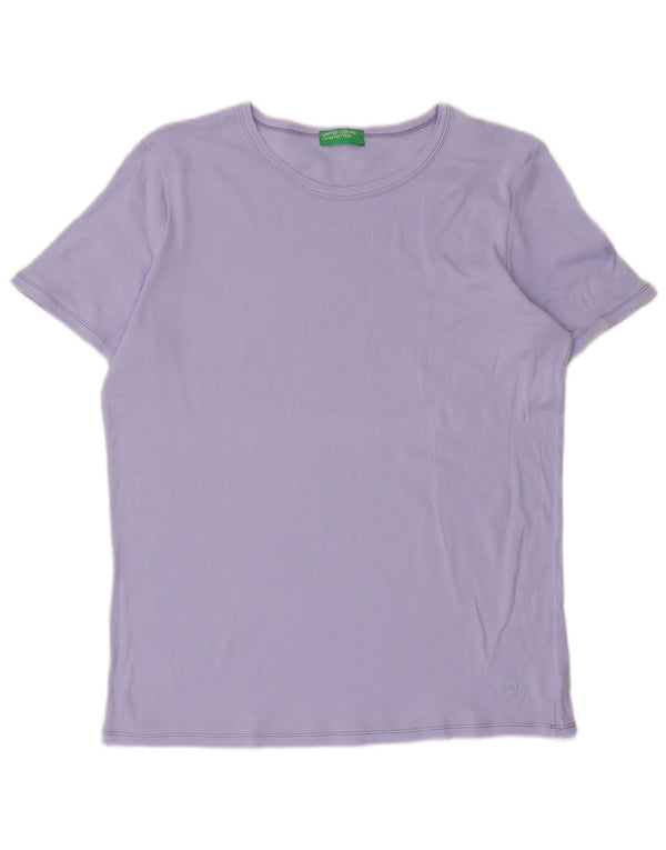 Benetton Dame T-Shirt Top UK 12 Medium Lilla