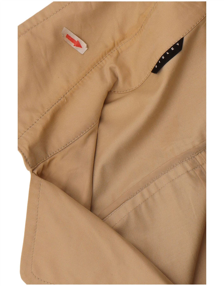 Sisley Trench Coat til kvinder IT 46 Stor Beige Bomuld