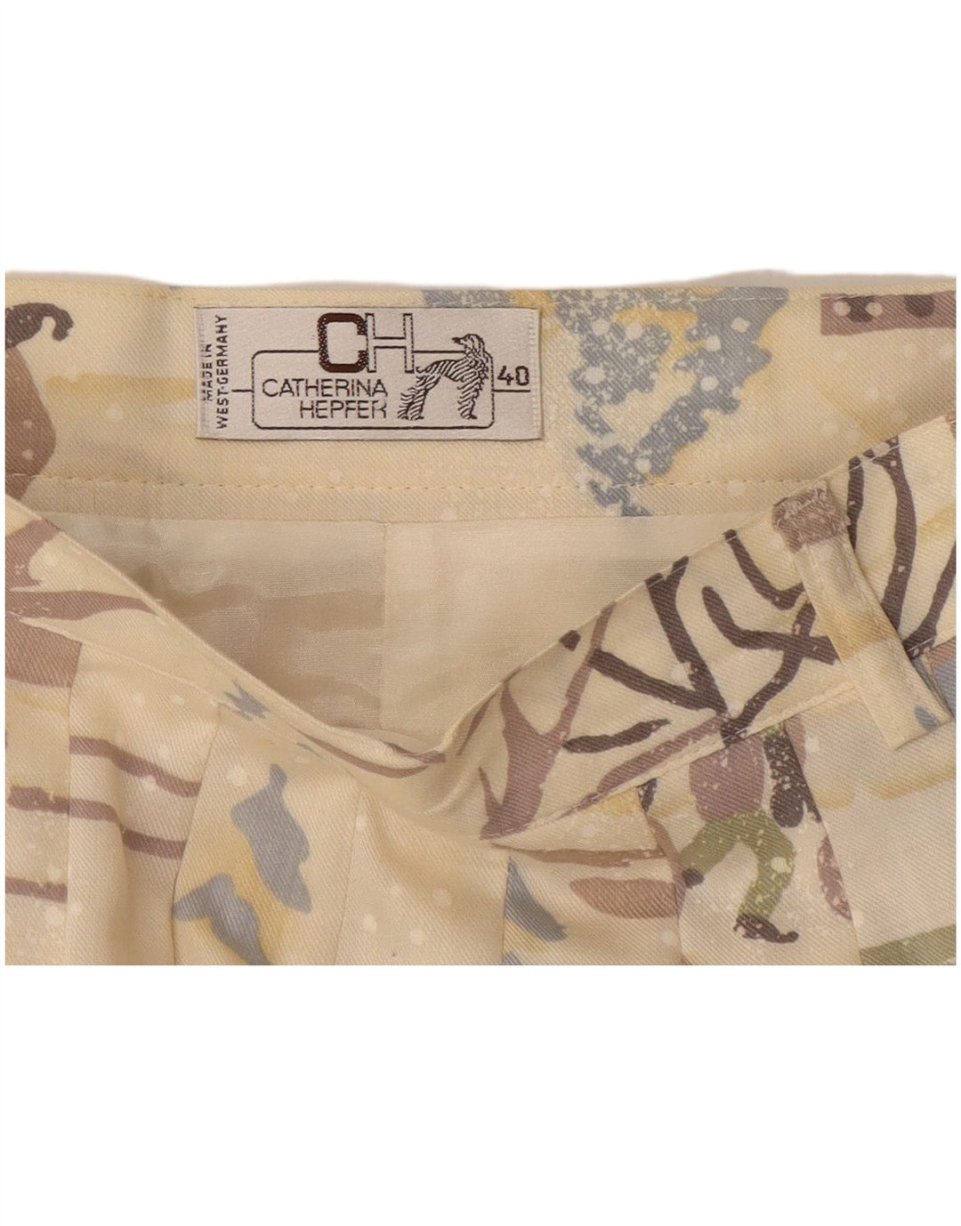Catherine Hapfer Grafisk plisseret nederdel til kvinder EU 40 Medium W27 Beige