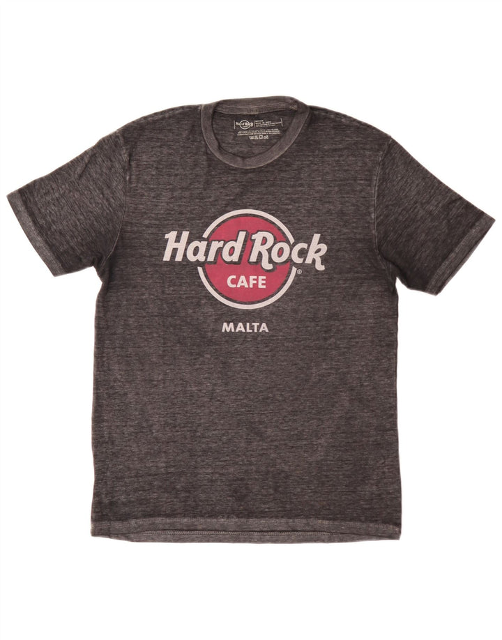 Hard Rock Cafe Herre Malta Grafisk T-Shirt Top Medium Grå Bomuld