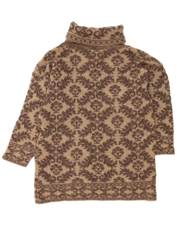 St. Bernard Dame-trøjetrøje med rullehals UK 18/20 XL Beige Paisley-uld