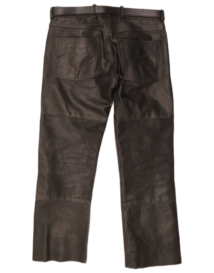Highway 1 Herre lige læderbukser IT 48 Medium W32 L34 Sort