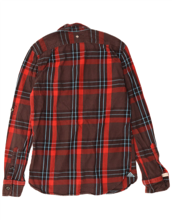 Superdry Flanelskjorte til mænd, medium brun ternet bomuld