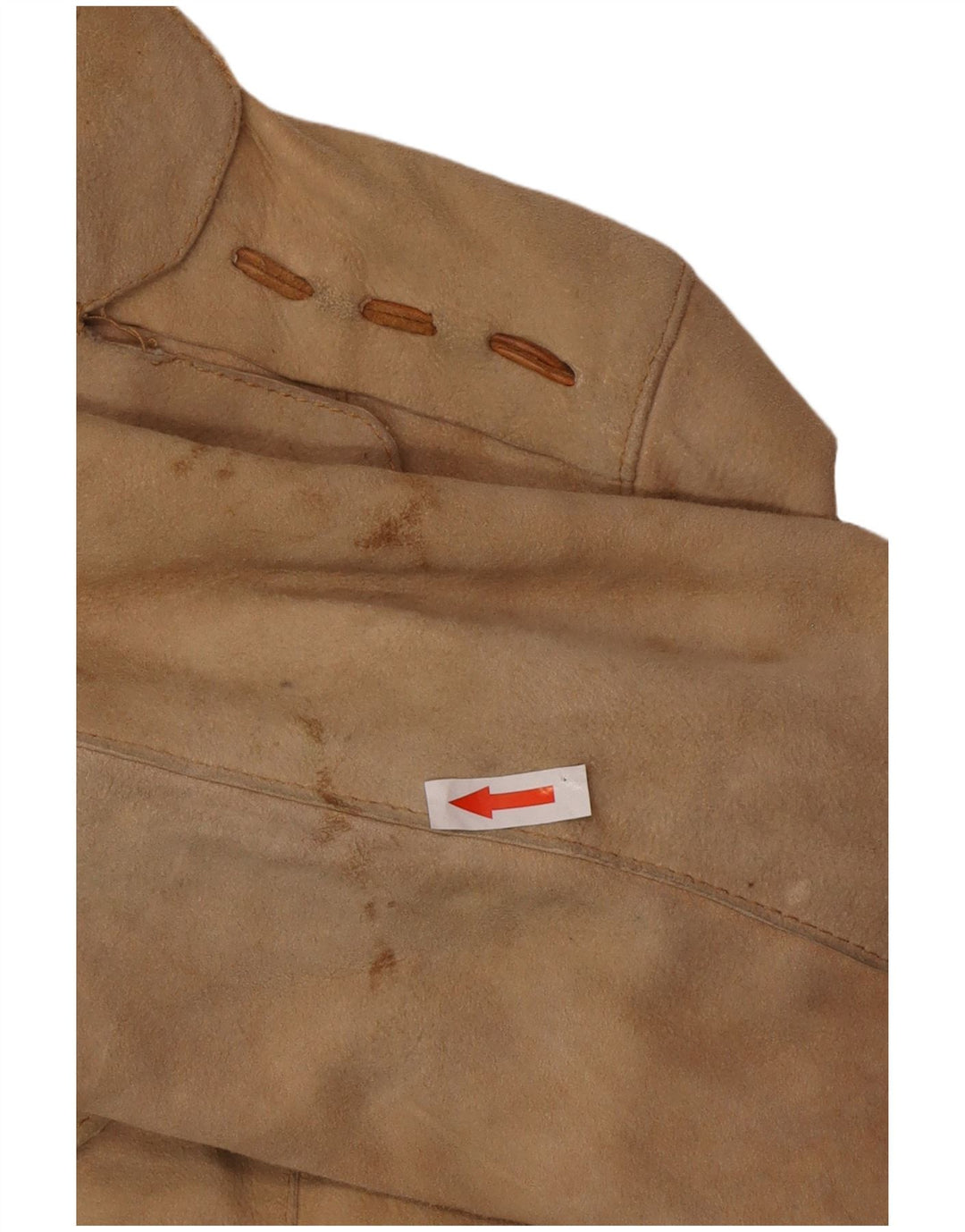 Vintage dame ruskindsfrakke UK 12 medium beige læder