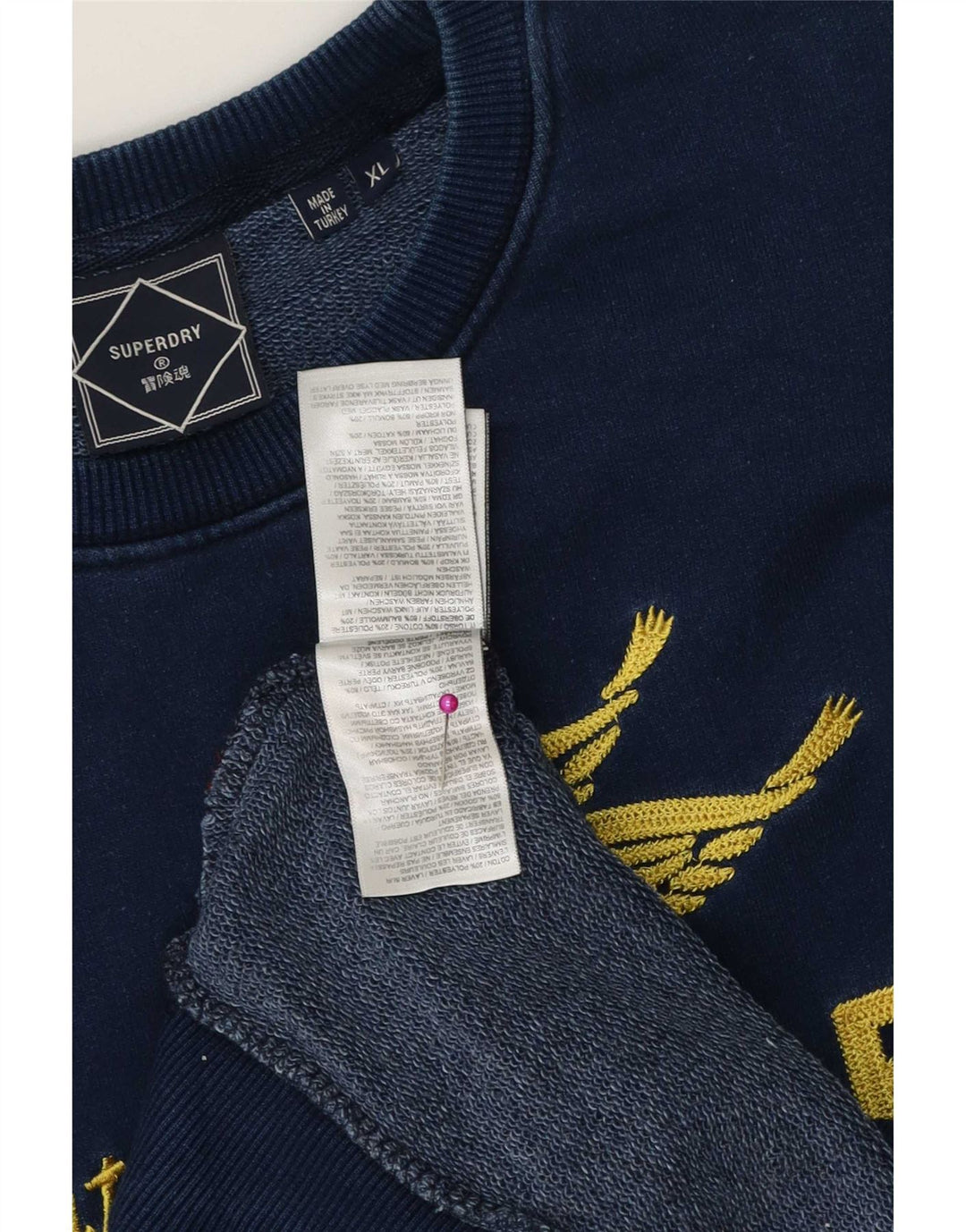 Superdry grafisk sweatshirt til mænd XL marineblå bomuld