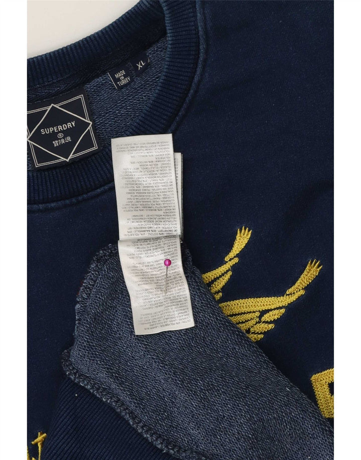 Superdry grafisk sweatshirt til mænd XL marineblå bomuld