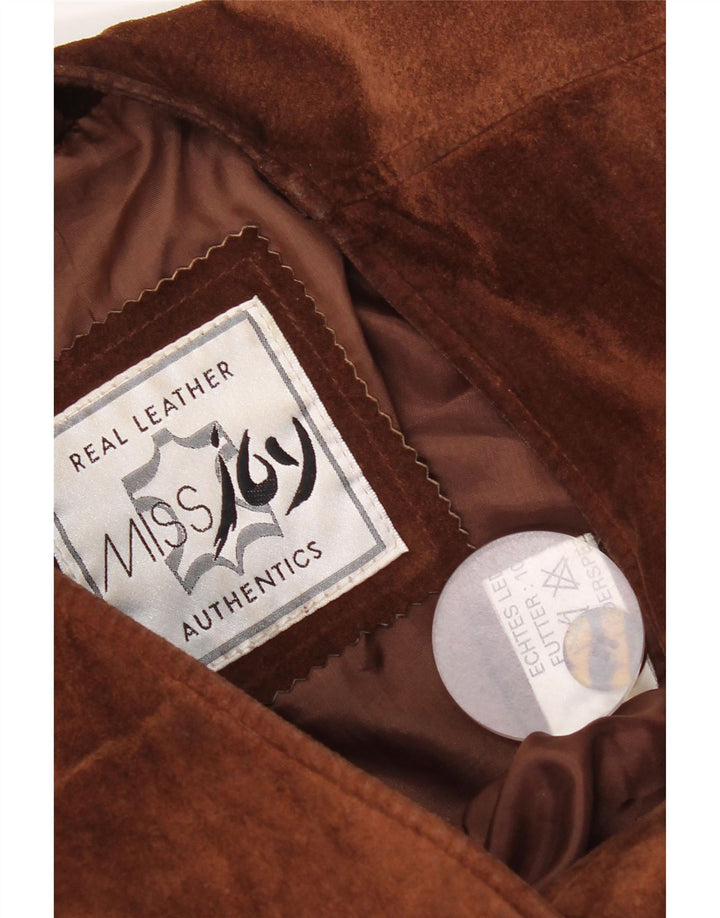 Vintage dame ruskindsjakke EU 38 medium brunt læder