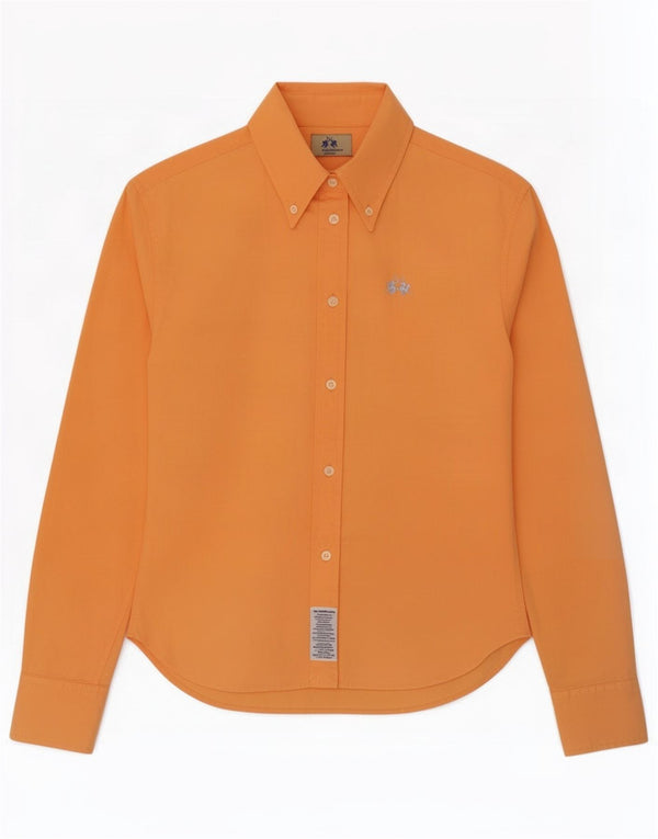 La Martina Dameskjorte UK 14 Stor Orange Bomuld