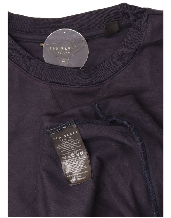 Ted Baker Dame Sweatshirt Jumper Størrelse 4 Large Navy Blue Viscose