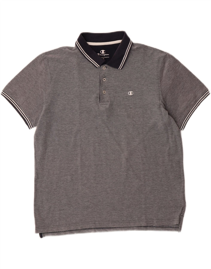 CHAMPION Mens Polo Shirt XL Navy Blue Cotton Vintage Champion and Second-Hand Champion from Messina Hembry 